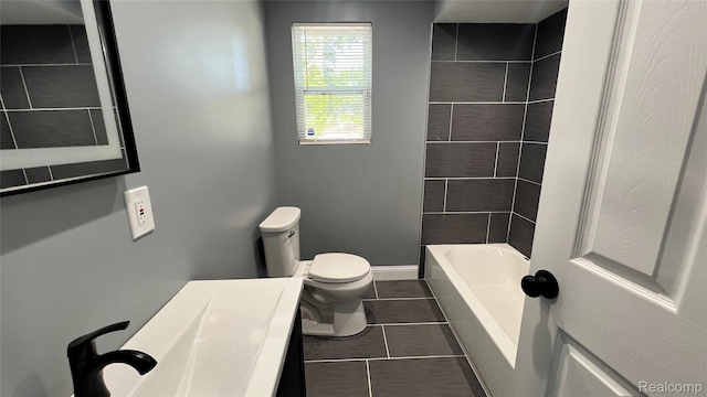 16535 Lamphere St, Detroit, MI 48219 - bathroom featuring tile patterned floors, vanity, and shower / bath combination