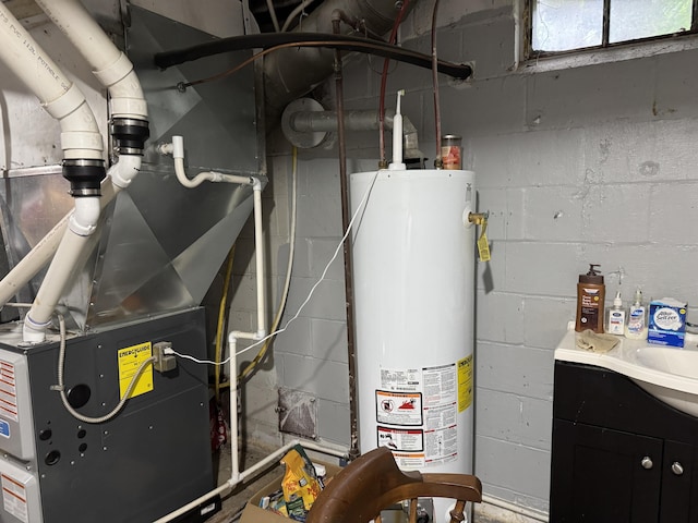 2728 Brook Dr, Kalamazoo, MI 49004 - utility room featuring water heater and heating unit