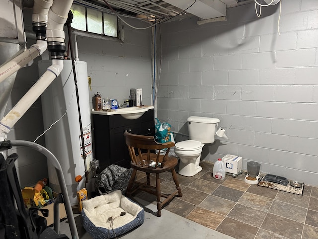 2728 Brook Dr, Kalamazoo, MI 49004 - unfinished below grade area with water heater and a sink