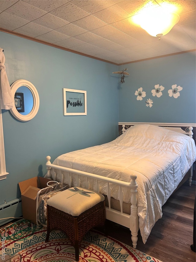 305 Goldengate St, Lake Orion, MI 48362 - bedroom with ornamental molding, wood finished floors, and baseboard heating