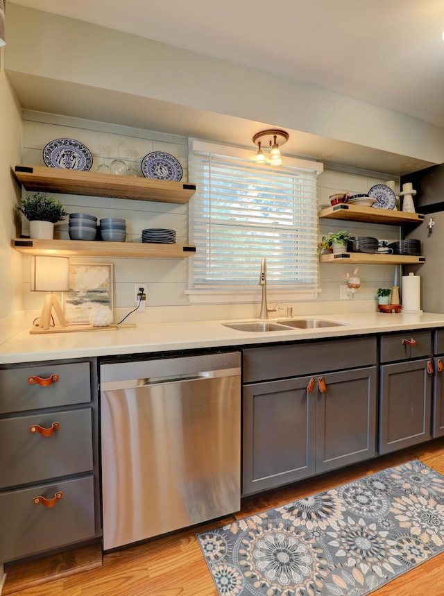 1441 Lewison Ave NE, Grand Rapids, MI 49505 - bar with stainless steel dishwasher and light wood-style floors