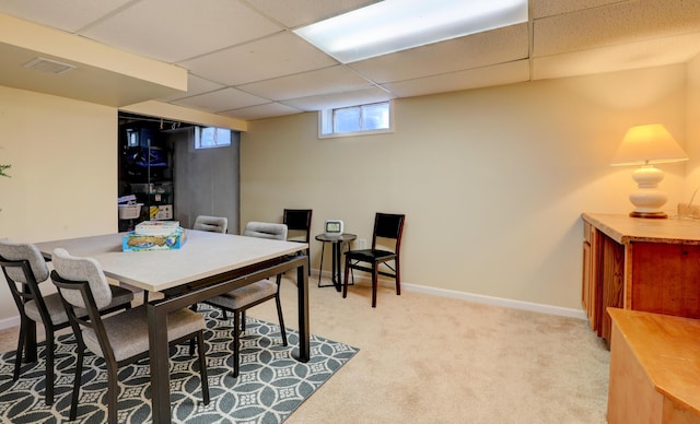 1441 Lewison Ave NE, Grand Rapids, MI 49505 - dining area with a drop ceiling and light carpet