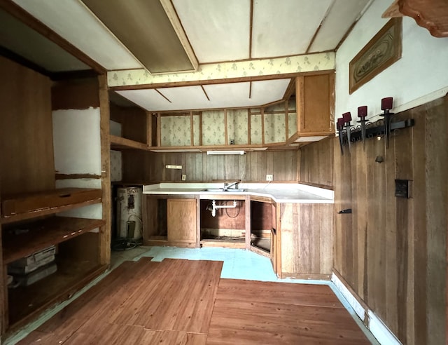 521 N 3rd St, Niles, MI 49120 - kitchen featuring brown cabinetry, light wood-style flooring, and light countertops