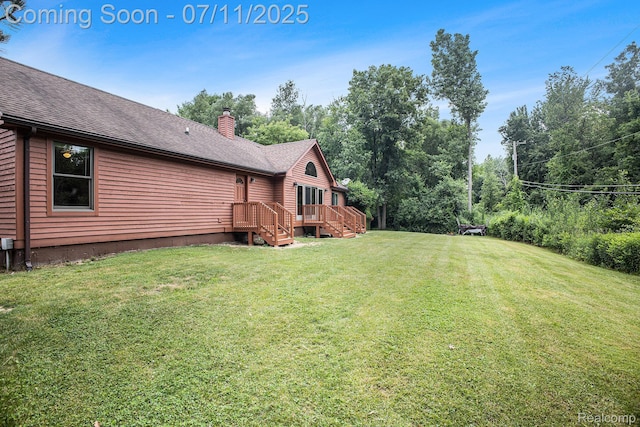161OXBOW Oxbow Lake Rd, White Lake, MI 48386 - view of grassy yard featuring a wooden deck