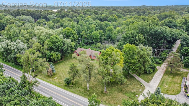 161OXBOW Oxbow Lake Rd, White Lake, MI 48386 - bird's eye view of a heavily wooded area
