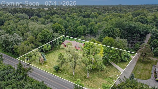 161OXBOW Oxbow Lake Rd, White Lake, MI 48386 - view of property location with a heavily wooded area and property boundaries highlighted