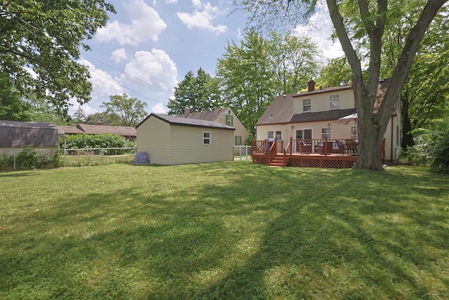 514 Hunter St, Saginaw, MI 48602 - view of yard featuring a deck