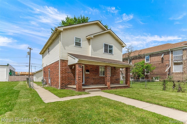 1625 Ferney St, Dearborn Heights, MI 48120 - traditional-style home featuring brick siding and covered porch