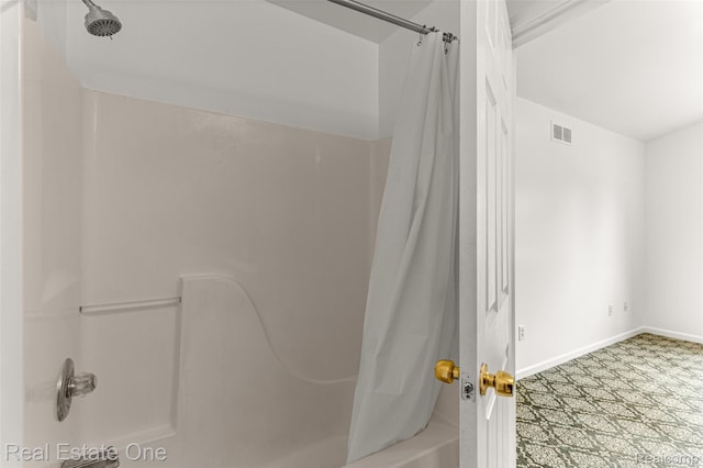 1625 Ferney St, Dearborn Heights, MI 48120 - bathroom with shower / bath combo and baseboards