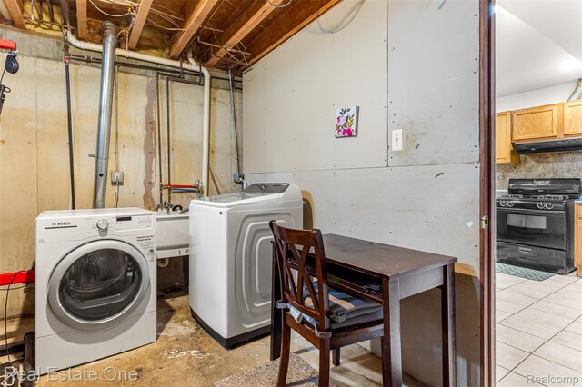 1625 Ferney St, Dearborn Heights, MI 48120 - laundry area with washer and clothes dryer