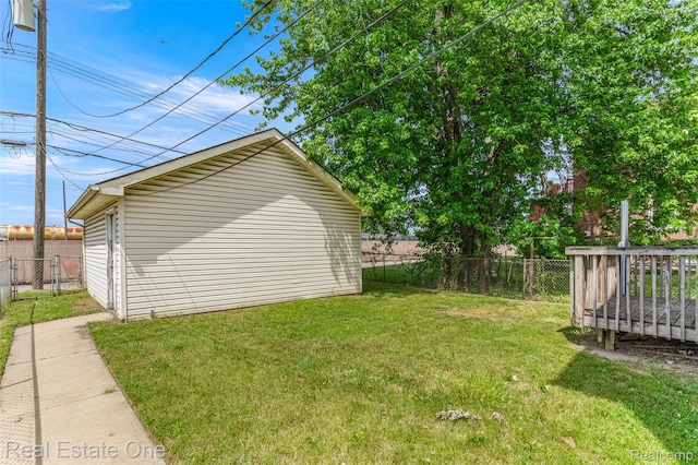 1625 Ferney St, Dearborn Heights, MI 48120 - fenced backyard featuring a wooden deck