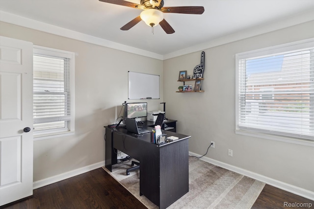15404 Belmont Ave, Allen Park, MI 48101 - office space featuring healthy amount of natural light, ceiling fan, and wood finished floors