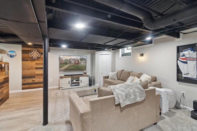 15404 Belmont Ave, Allen Park, MI 48101 - carpeted living area with baseboards and wood finished floors
