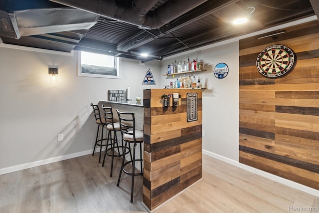 15404 Belmont Ave, Allen Park, MI 48101 - indoor dry bar with wooden walls and wood finished floors
