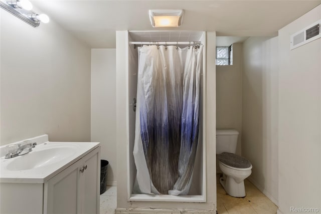 15433 Kinloch, Redford, MI 48239 - bathroom with a shower stall, vanity, and tile patterned flooring