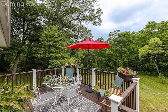 5074 Perryville Rd, Holly, MI 48442 - deck with a yard and outdoor dining space