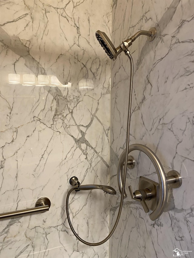 3897 15th St, Wyandotte, MI 48192 - detailed view of a marble finish shower