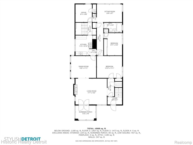 1536 Glynn Ct, Detroit, MI 48206 - view of home floor plan