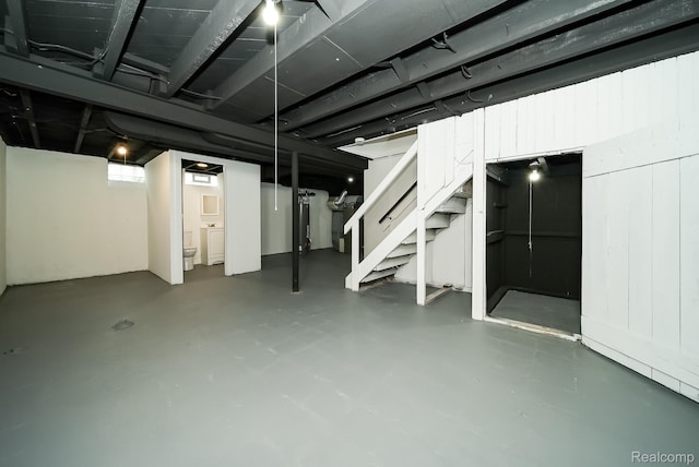 1922 N Wilson Ave, Royal Oak, MI 48073 - basement with stairway and separate washer and dryer
