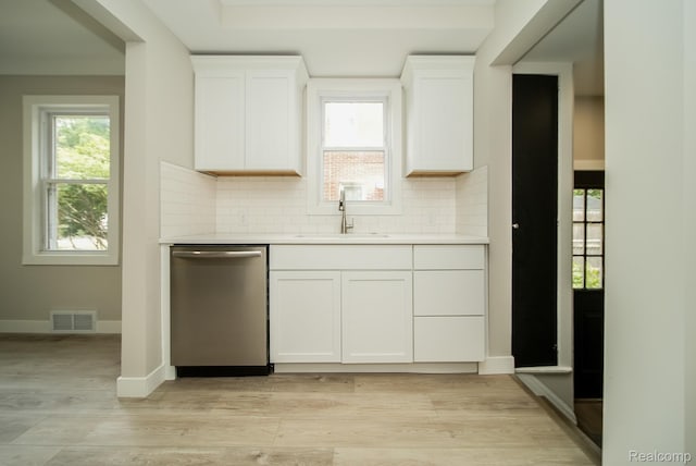 1922 N Wilson Ave, Royal Oak, MI 48073 - kitchen with dishwasher, light wood finished floors, decorative backsplash, and plenty of natural light