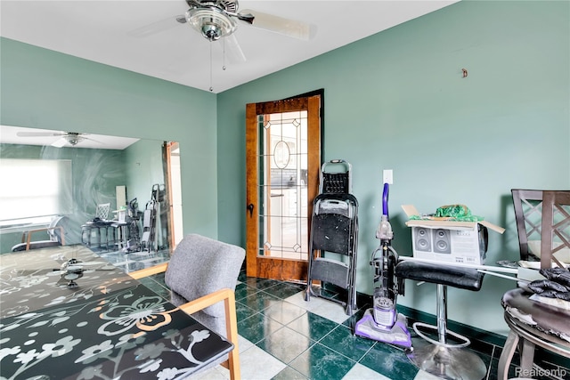 19035 Frazho Rd, Roseville, MI 48066 - office with ceiling fan, healthy amount of natural light, and lofted ceiling
