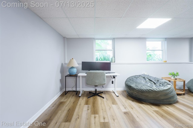 421 Montclair Ln, Howell, MI 48843 - office space featuring wood finished floors and a drop ceiling