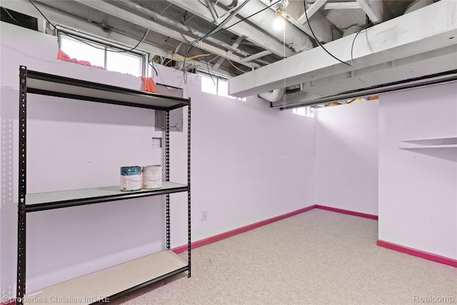 61374 Dean Dr, South Lyon, MI 48178 - basement featuring carpet and baseboards