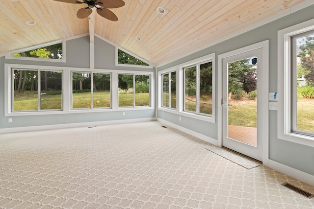 7184 Steeplechase Dr, Saline, MI 48176 - unfurnished sunroom with baseboards and wood ceiling