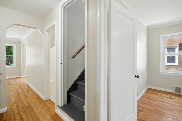14888 Belmont Ave, Southgate, MI 48101 - staircase featuring wood finished floors and crown molding