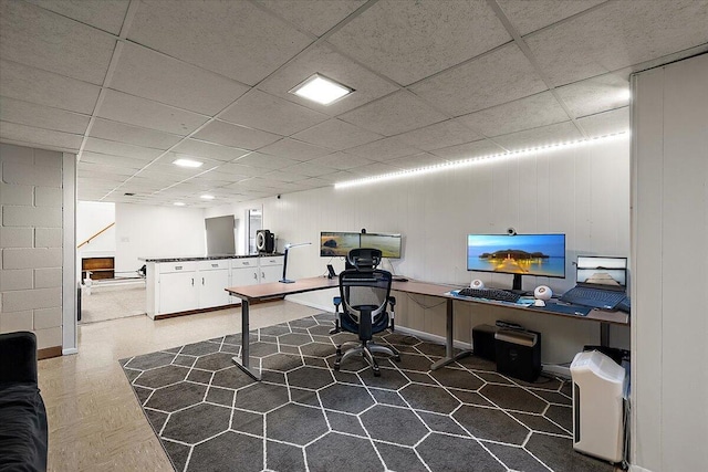 9950 Carpenter Rd, Milan, MI 48160 - home office featuring a paneled ceiling