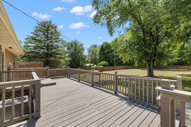 9950 Carpenter Rd, Milan, MI 48160 - wooden deck featuring a fenced backyard and view of scattered trees