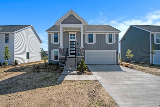 7457 Traditional Ct, Caledonia, MI 49316 - craftsman house featuring board and batten siding, a garage, driveway, and a shingled roof