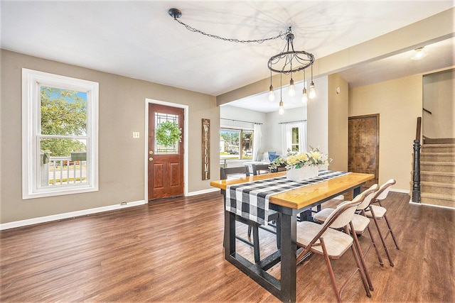 416 Kent St, Lowell, MI 49331 - dining space with stairs and wood finished floors
