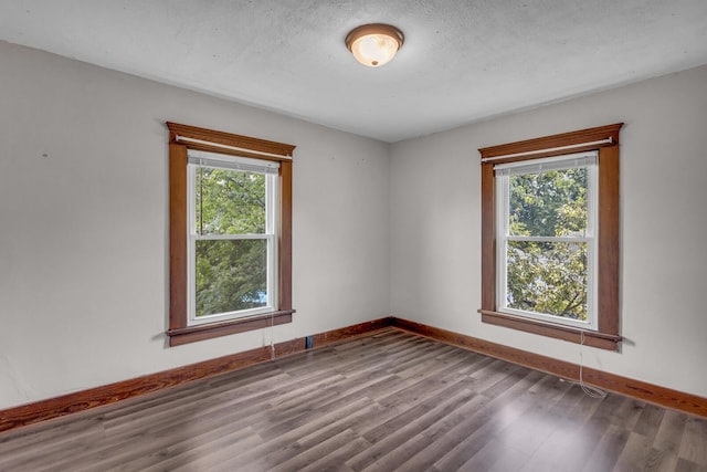 843 Center St, Jackson, MI 49202 - empty room featuring healthy amount of natural light, wood finished floors, and a textured ceiling