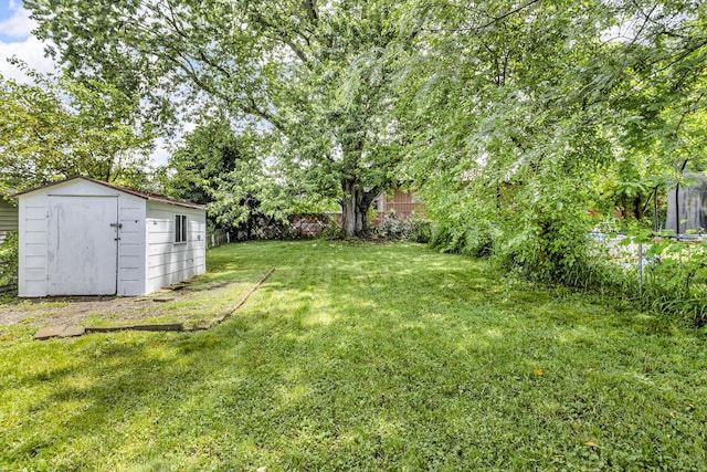 843 Center St, Jackson, MI 49202 - view of yard featuring a storage shed