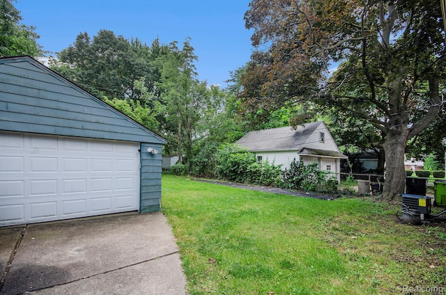 15042 Charles R Ave, Eastpointe, MI 48021 - view of yard with a garage, an outdoor structure, and concrete driveway