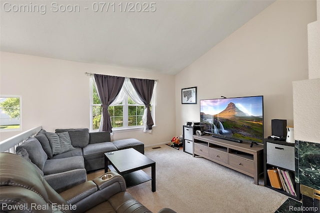 2601 Eardman Ct, Westland, MI 48186 - living area with carpet and lofted ceiling