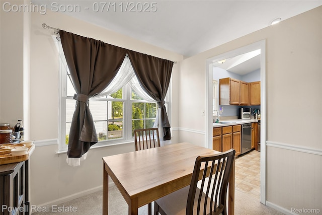 2601 Eardman Ct, Westland, MI 48186 - dining area featuring baseboards and light carpet