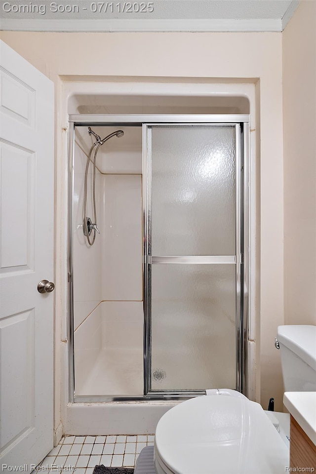 2601 Eardman Ct, Westland, MI 48186 - full bathroom with a shower stall, tile patterned floors, and vanity