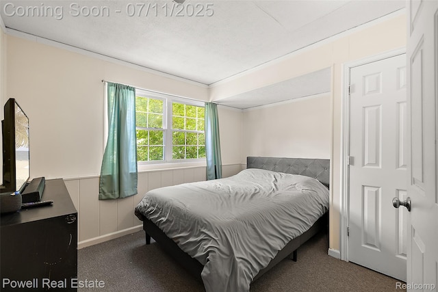 2601 Eardman Ct, Westland, MI 48186 - bedroom with carpet, wainscoting, and a textured ceiling