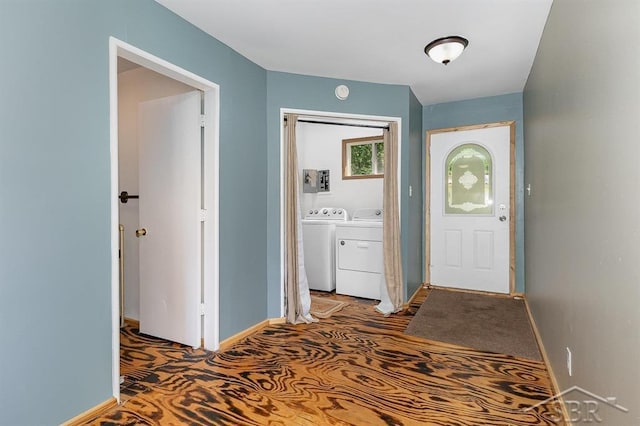 1873 Sanderson Rd, Prescott, MI 48756 - foyer entrance with separate washer and dryer and baseboards
