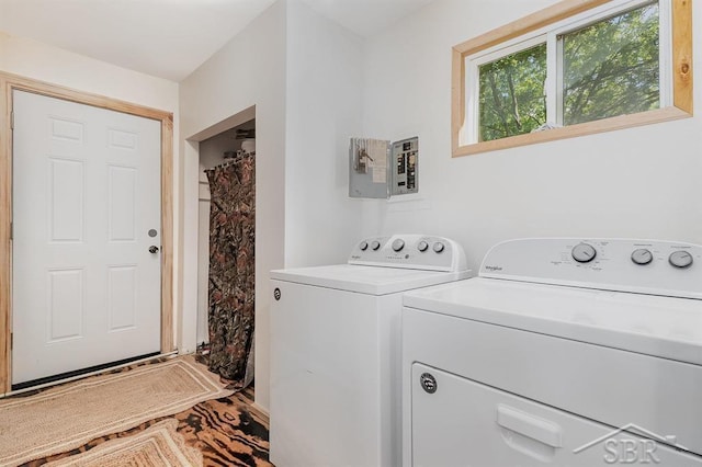 1873 Sanderson Rd, Prescott, MI 48756 - laundry area with independent washer and dryer and electric panel