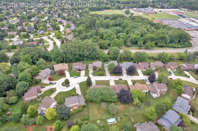 3417 Palm Aire Ct, Rochester Hills, MI 48309 - aerial overview of property's location featuring nearby suburban area