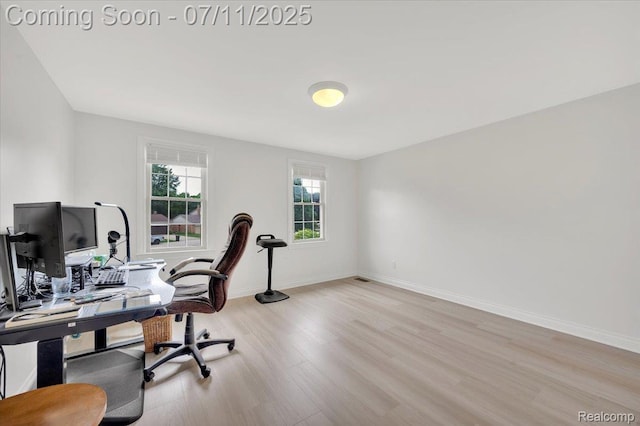 3417 Palm Aire Ct, Rochester Hills, MI 48309 - office area with light wood-style flooring and baseboards