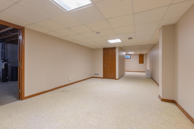 1428 Sherry Dr, Portage, MI 49024 - finished basement with light colored carpet and a paneled ceiling