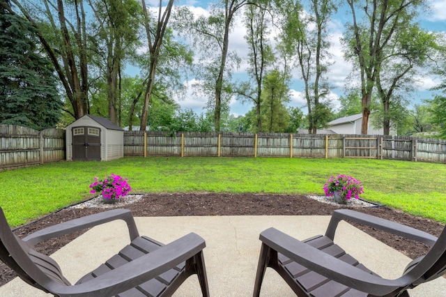 1428 Sherry Dr, Portage, MI 49024 - fenced backyard featuring a patio area and a storage shed