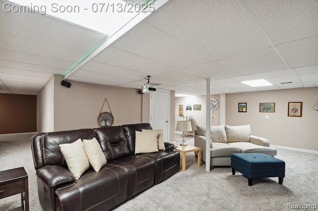 42384 Gateway Dr, Plymouth, MI 48170 - living room with carpet flooring and a drop ceiling
