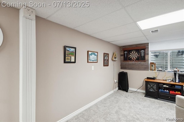 42384 Gateway Dr, Plymouth, MI 48170 - carpeted office with a paneled ceiling and baseboards