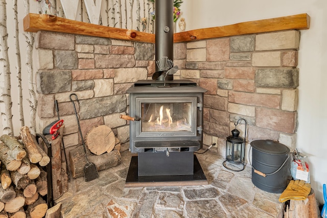 76 Meceola Ct, Hersey, MI 49639 - detailed view of a wood stove