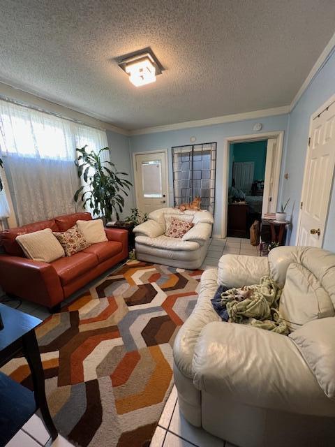 1325 Maude Ave NE, Grand Rapids, MI 49505 - living area featuring a textured ceiling and ornamental molding